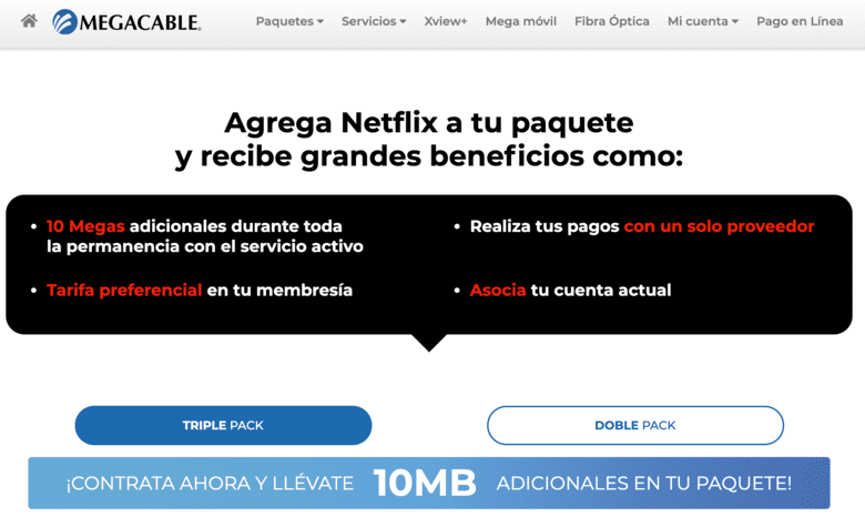 Paquetes Triples de Megacable con Streaming